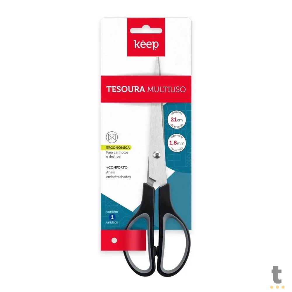 Tesoura Multiuso Keep 21cm Preta - EI175 Truedata
